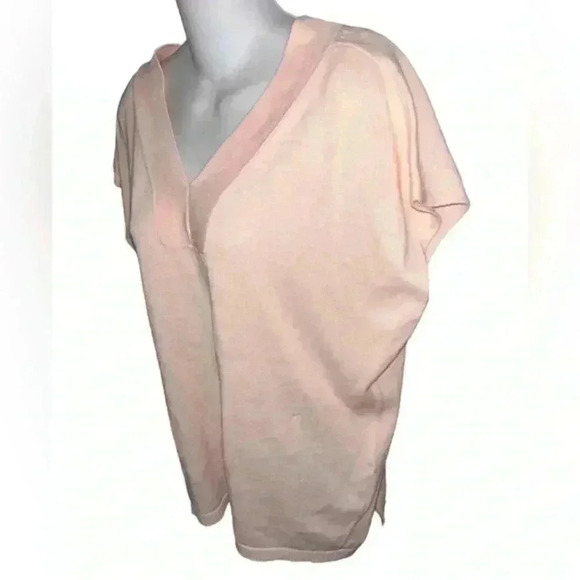 Talbots Light Pink cotton Short Sleve Sweater Top, XL Petite - Picture 3 of 5